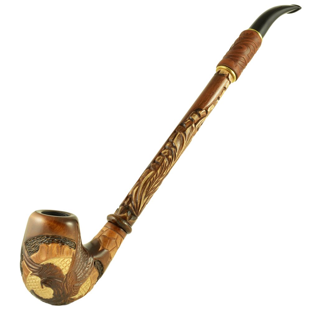 * Royal Eagle Wooden HAND CARVED Handmade Smoking Pipe Pipes For 9 mm filter 