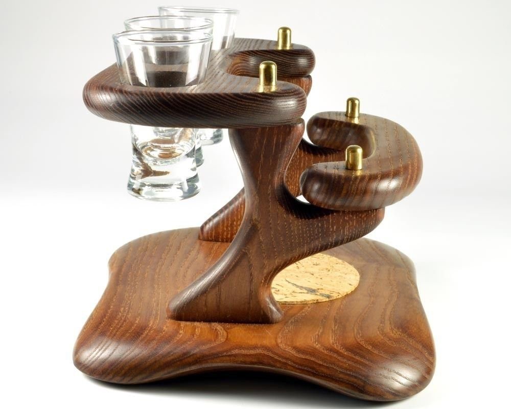 Wooden mini bar drink shot set. Best HANDMADE gift accessories