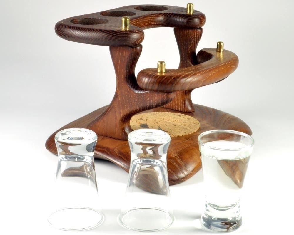 Wooden mini bar drink shot set. Best HANDMADE gift accessories