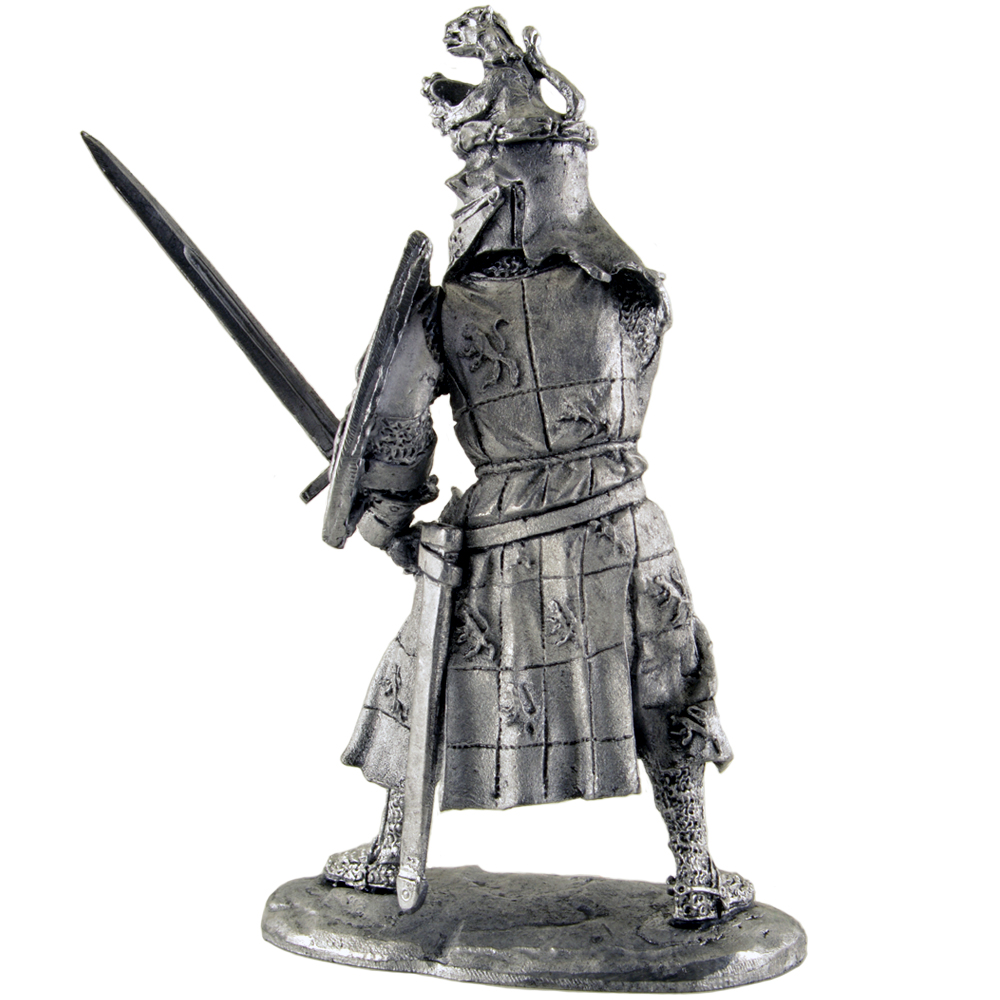 Tin toy soldiers 54mm miniature figurine French knight metal sculpture 1350 