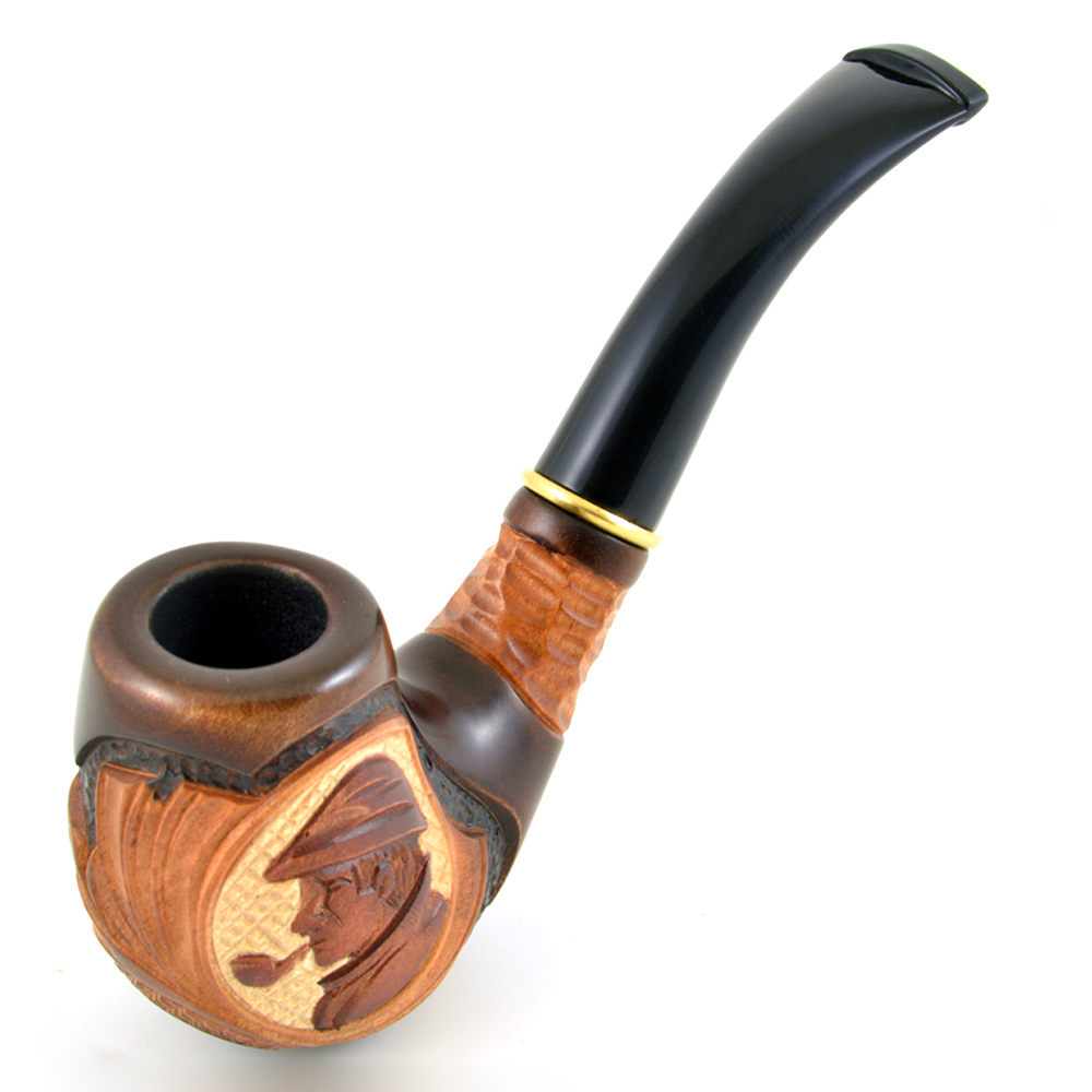 Hand carved TOBACCO SMOKING PIPE HANDMADE WOODEN pipes Sherlock Holmes